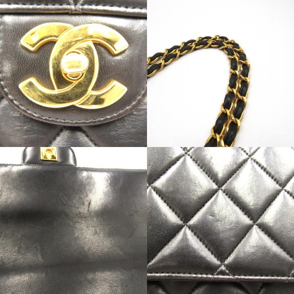 2101218029383 12c Chanel Big Matelasse Chain Shoulder Bag Black