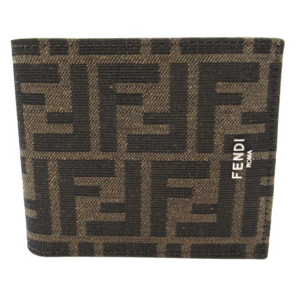 2101218037005 1 Fendi Bifold Wallet Fabric Leather Brown