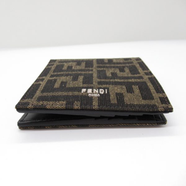 2101218037005 3 Fendi Bifold Wallet Fabric Leather Brown