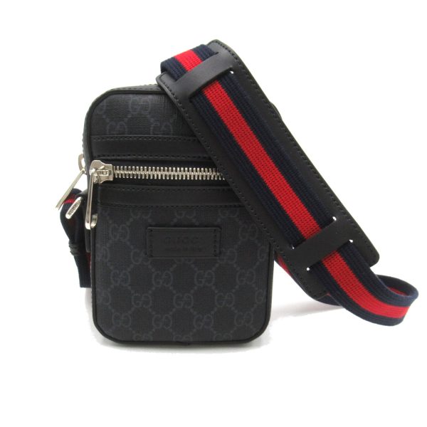 2101218038446 1 Gucci GG Supreme Shoulder Bag PVC Coated Canvas Black