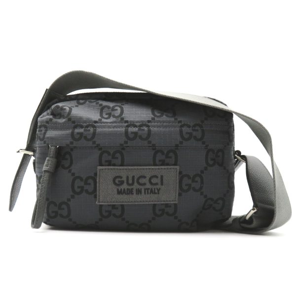 2101218038477 1 Gucci GG Polyester Medium Crossbody Bag Nylon Gray