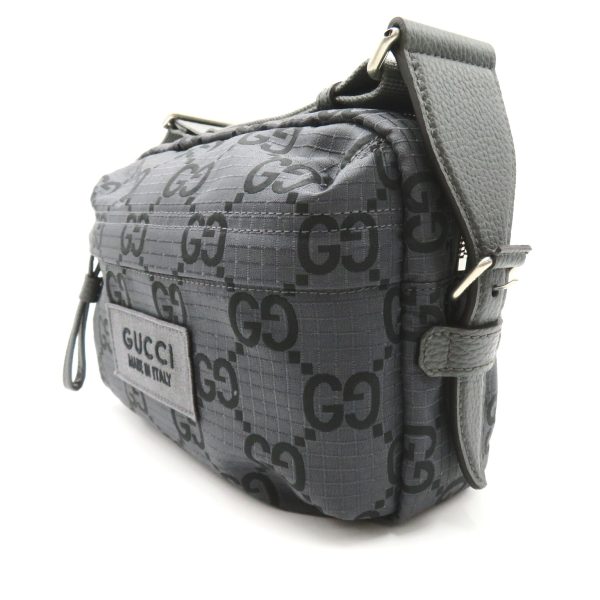 2101218038477 3 Gucci GG Polyester Medium Crossbody Bag Nylon Gray