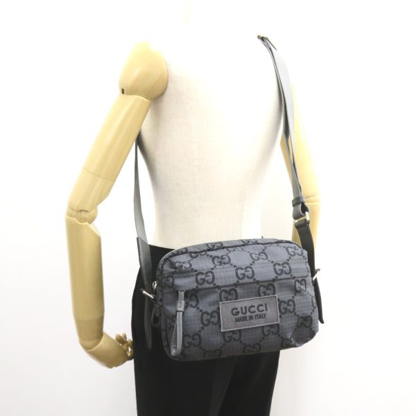 2101218038477 5 Gucci GG Polyester Medium Crossbody Bag Nylon Gray