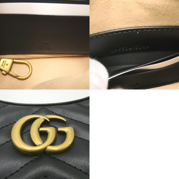 2101218038491 10c Gucci GG Marmont 2 Way Shoulder Bag Quilted Leather Black