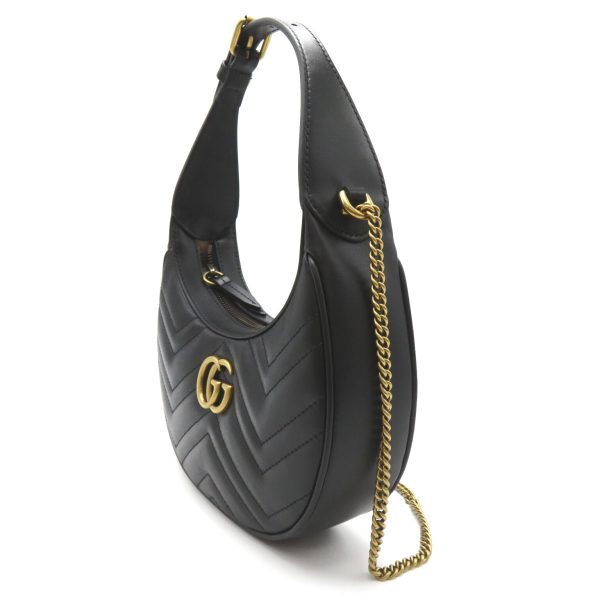 2101218038491 3 Gucci GG Marmont 2 Way Shoulder Bag Quilted Leather Black