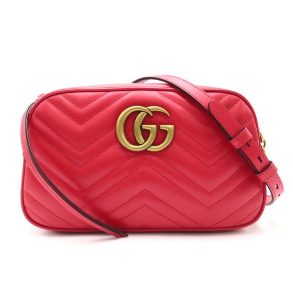 2101218038545 1 Gucci GG Marmont Small Shoulder Bag Quilted Leather Red