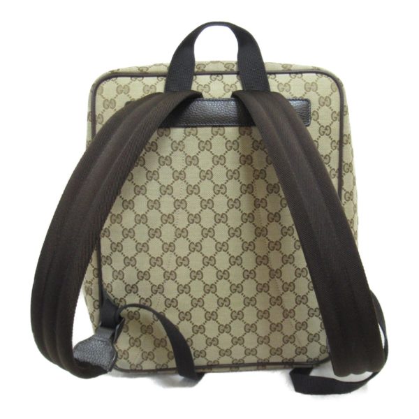 2101218039023 3 Gucci GG Canvas Rucksack Backpack Leather Brown