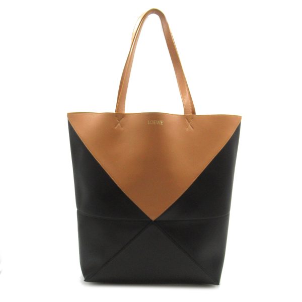 2101218039160 1 Loewe Puzzle Bag Tote Bag Calf Black Brown