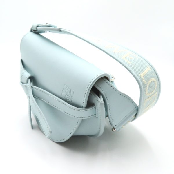 2101218039238 4 Loewe Mini Gate Dual Shoulder Bag Soft Calf Blue Iceberg