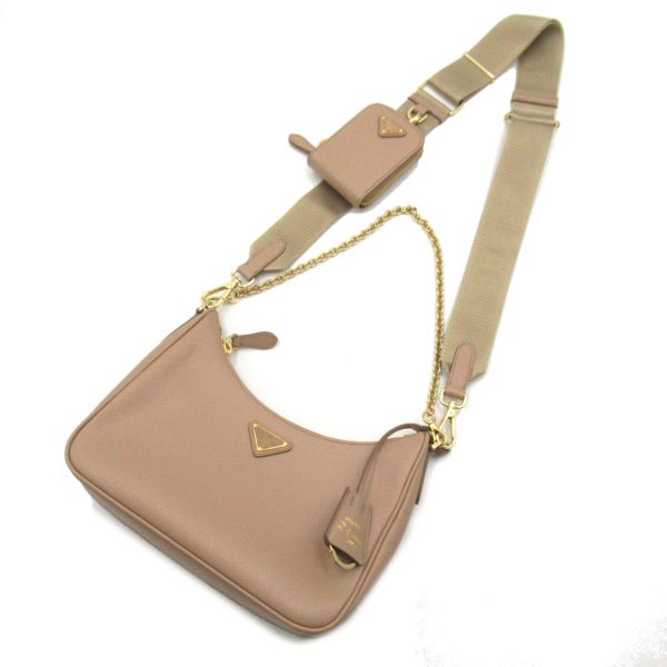 2101218039665 5 Prada 2way Shoulder Bag Saffiano Leather Beige