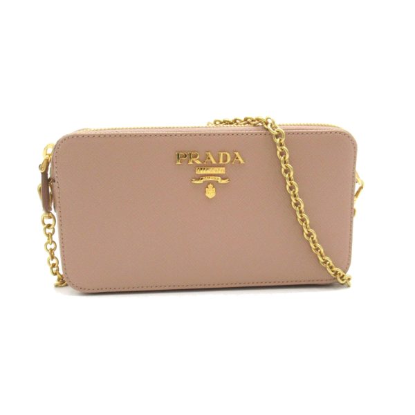 2101218040241 1 Prada Chain Shoulder Bag Saffiano Leather Beige