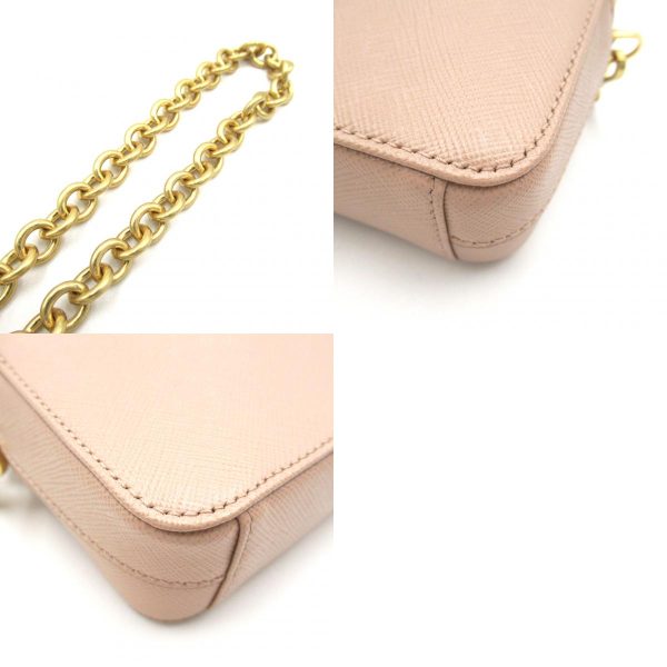 2101218040241 13c Prada Chain Shoulder Bag Saffiano Leather Beige