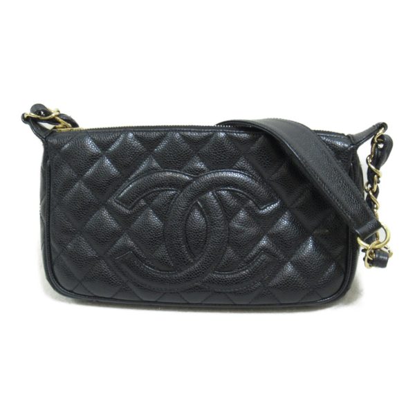 2101218042603 2 Chanel Accessory Pouch Bag Caviar Skin Black