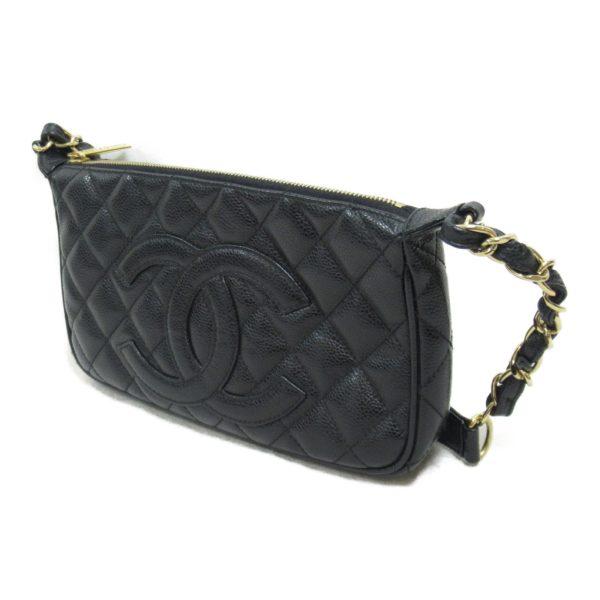 2101218042603 4 Chanel Accessory Pouch Bag Caviar Skin Black