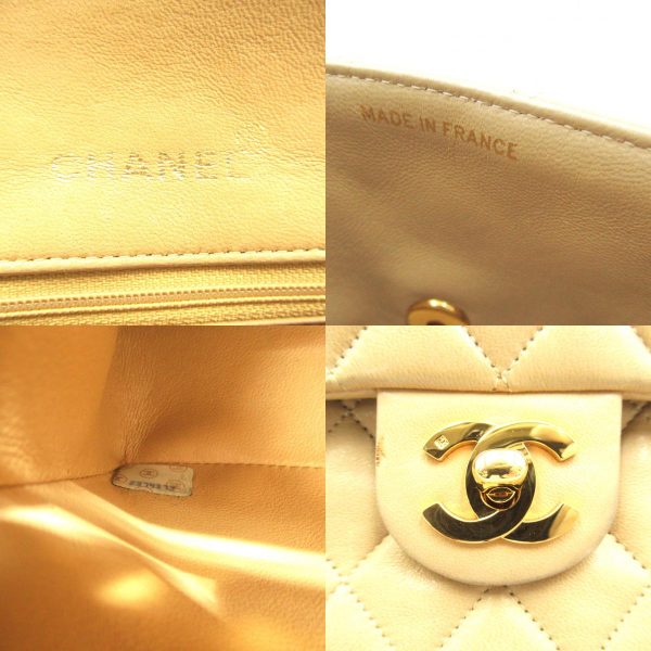 2101218042610 8c Chanel Mini Matelasse Chain Shoulder Bag Beige