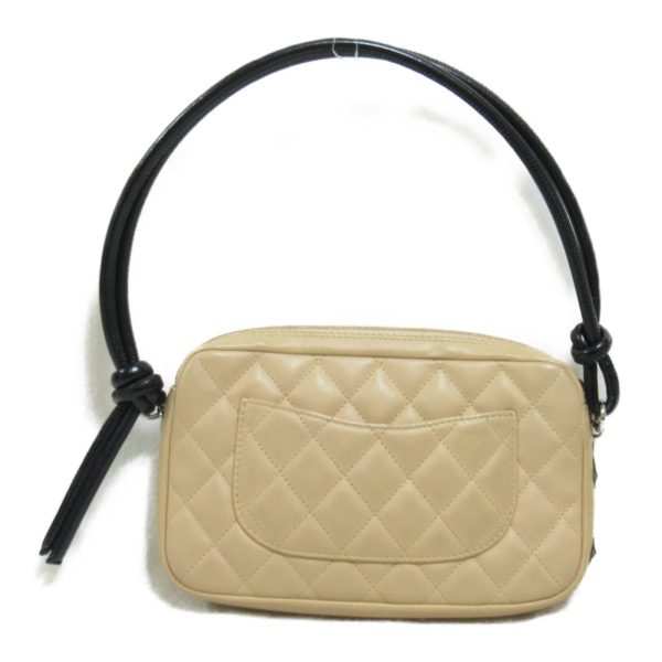 2101218042665 3 Chanel Cambon Line Accessory Pouch Bag Beige Black