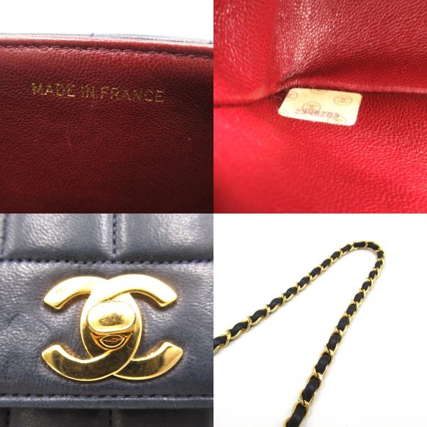 2101218042771 8c Chanel Mademoiselle Line Chain Shoulder Bag Navy