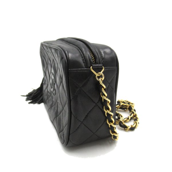 2101218042795 3 Chanel Chain Shoulder Tassel Bag Black