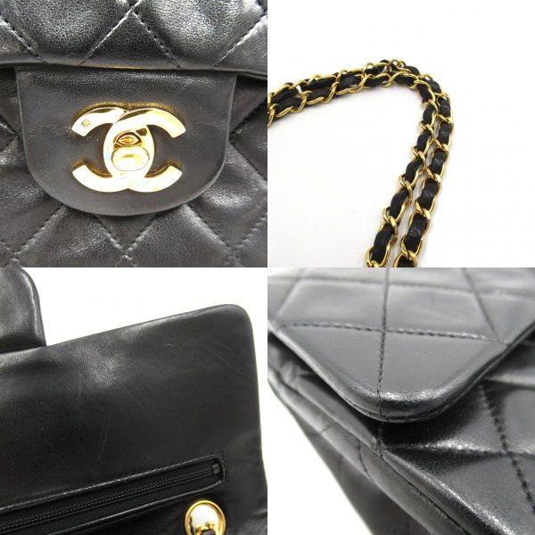 2101218055085 12c Chanel Matelasse Double Flap Shoulder Bag Black