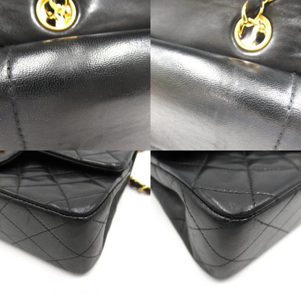 2101218055085 16c Chanel Matelasse Double Flap Shoulder Bag Black