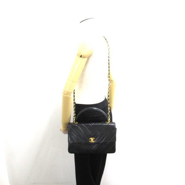 2101218055115 5 Chanel V Stitch 2way Shoulder Bag Lambskin Black