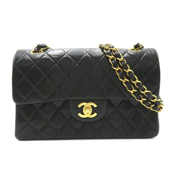 2101218055122 1 Chanel Matelasse Double Flap Shoulder Bag Black