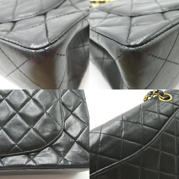 2101218055122 16c Chanel Matelasse Double Flap Shoulder Bag Black