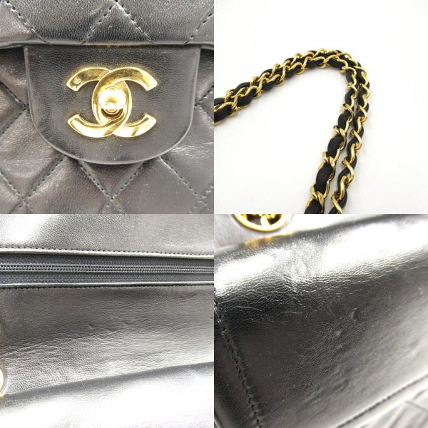 2101218055672 12c Chanel Matelasse Double Flap Shoulder Bag Black