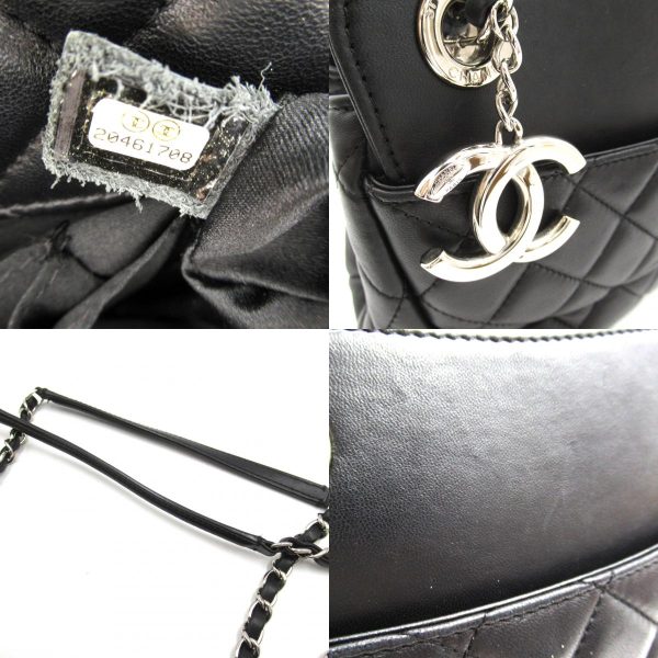 2101218055962 9c Chanel Chain Shoulder Bag Leather Black