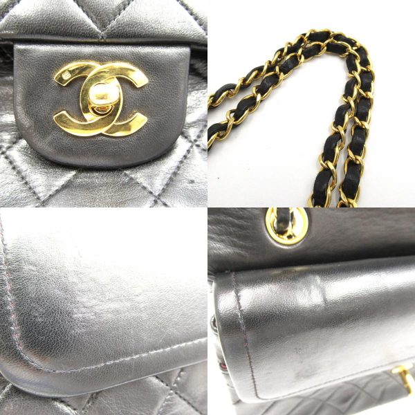 2101218055993 12c Chanel Matelasse Double Flap Shoulder Bag Black