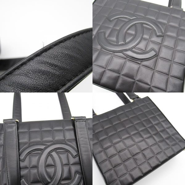 2101218056273 12c Chanel Chocolate Bar Handbag Leather Black