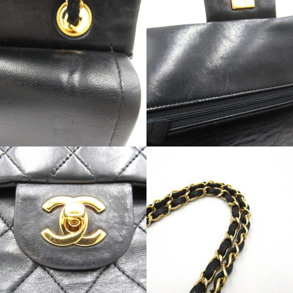 2101218058697 15c Chanel Matelasse Double Flap Chain Bag Black