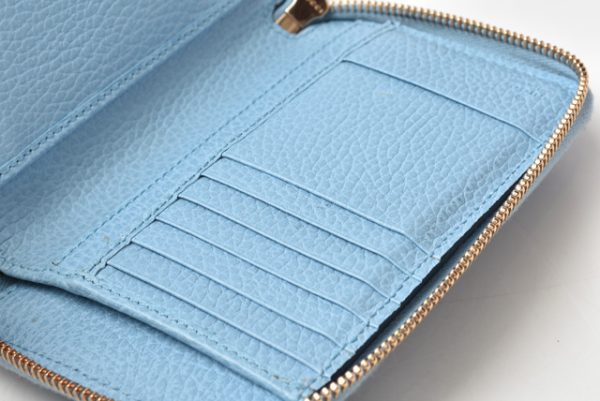 210128 05 g 11 GUCCI Fold Wallet Swing Leather Blue