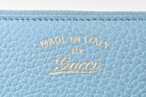 210128 05 g 3 GUCCI Fold Wallet Swing Leather Blue