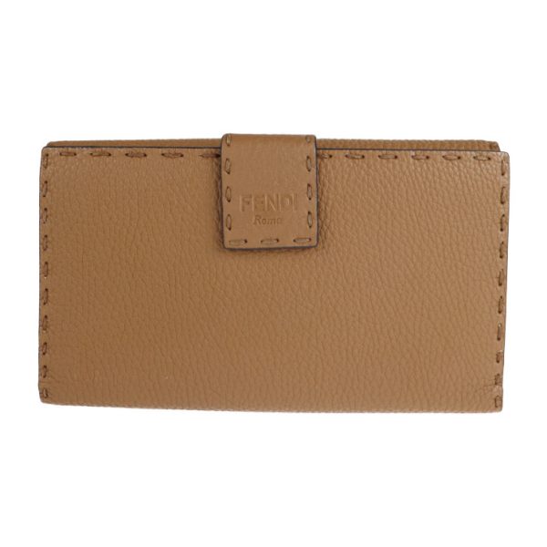 2102033002056 3 Fendi Peekaboo Selleria Leather Wallet Brown