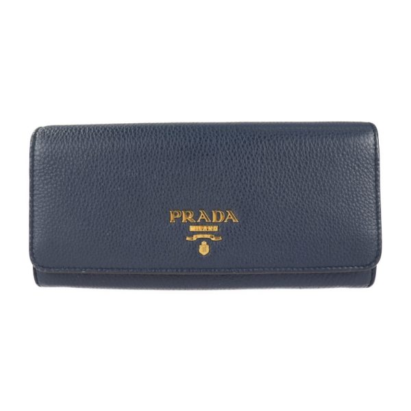 2102093007098 1 Prada Leather Bifold Wallet Navy