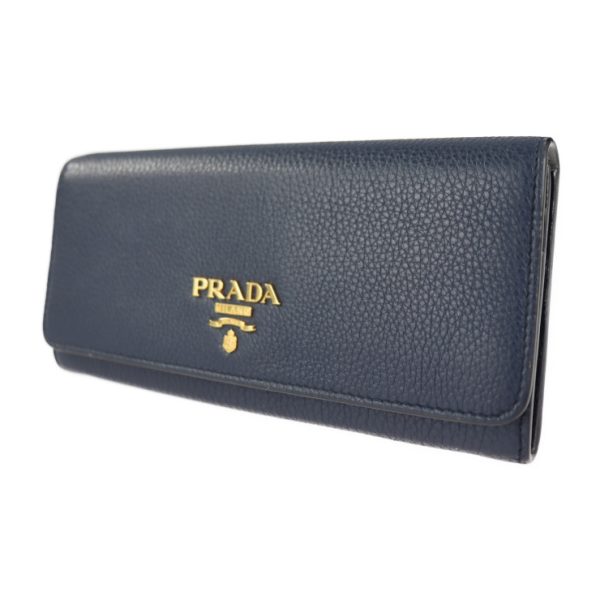 2102093007098 2 Prada Leather Bifold Wallet Navy