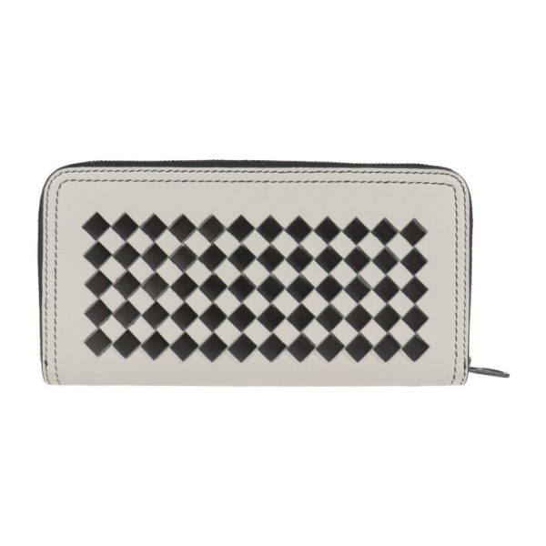 2102093007099 3 Bottega Veneta Intrecciato Leather Wallet White Black