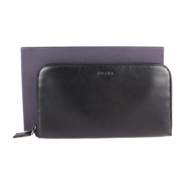 2103023002043 9 Prada Saffiano Leather Long Wallet Black