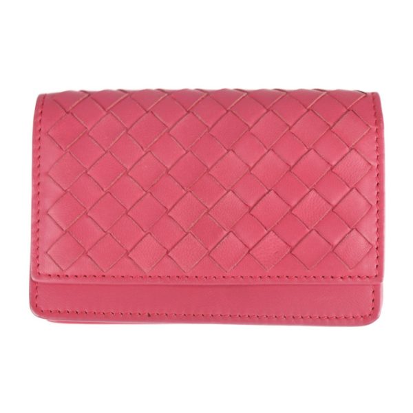 2103063007121 1 Bottega Veneta Intrecciato Business Card Leather Pink Bag