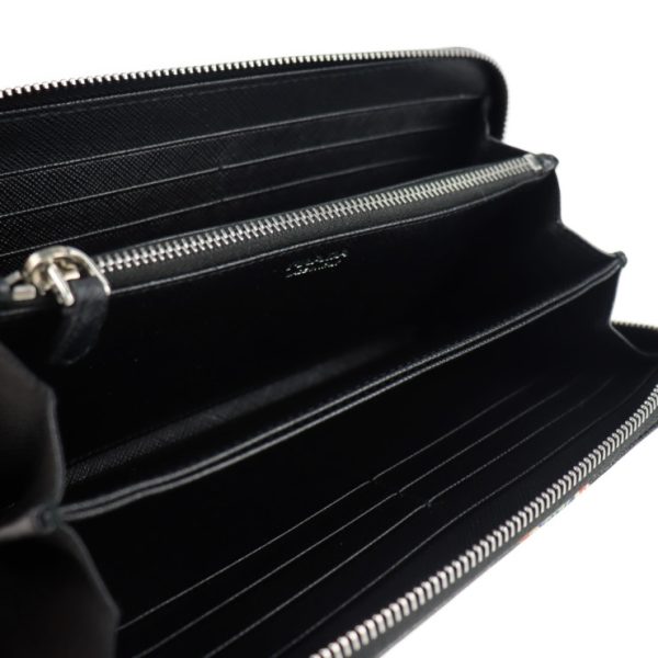 2103063007128 6 Prada Leather Long Wallet Black