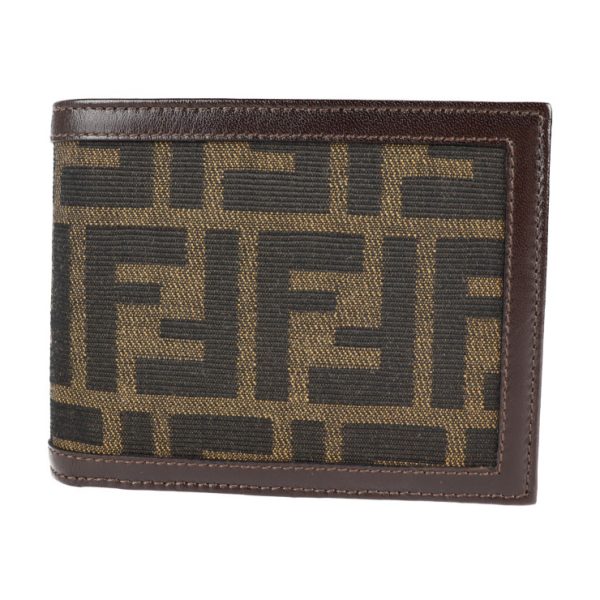 2103083002028 1 Fendi Zucca Canvas Leather Wallet Brown Black