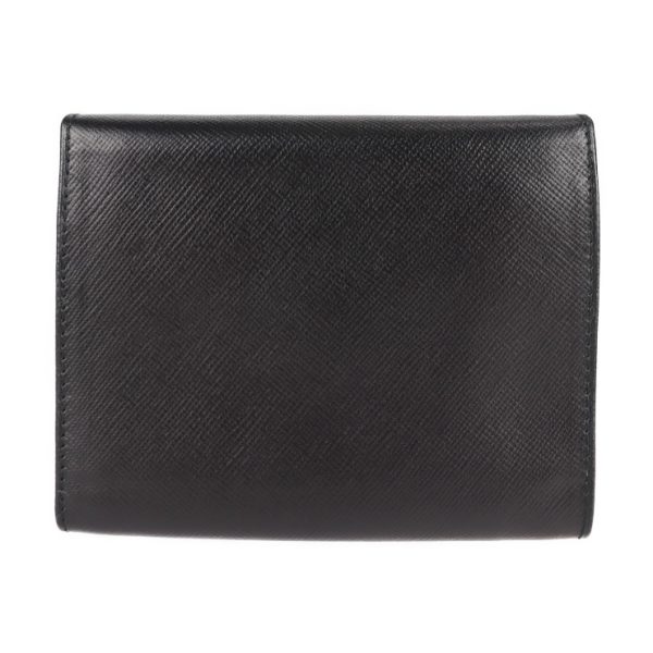 2103083002029 3 Prada Leather Tri Fold Wallet Black