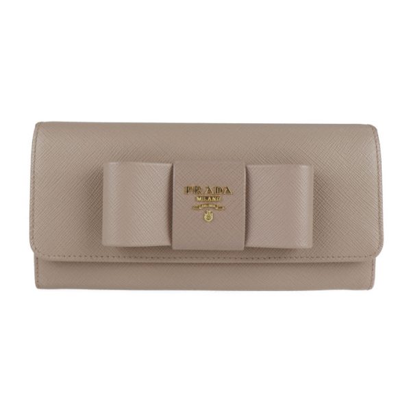 2103083002037 1 Prada Leather Bifold Wallet Beige