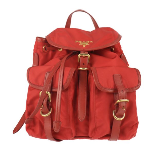 2103103008008 1 Prada Nylon Leather Backpack Red