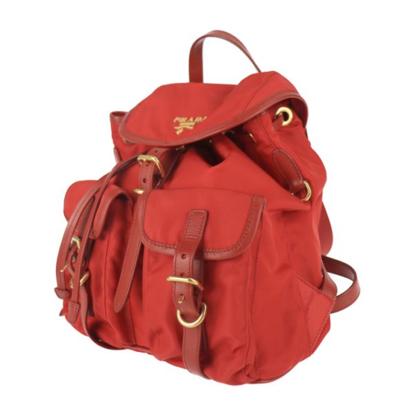 2103103008008 2 Prada Nylon Leather Backpack Red