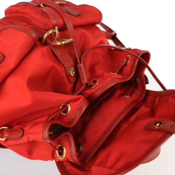 2103103008008 8 Prada Nylon Leather Backpack Red