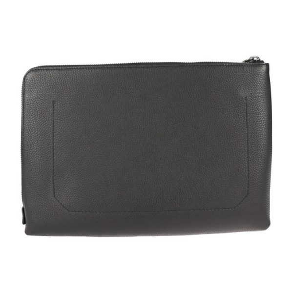 2103103008010 3 Salvatore Ferragamo Leather Clutch Bag Black