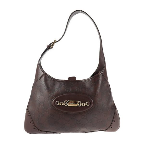 2103103008017 1 GUCCI Guccisima Shoulder Bag Leather Brown