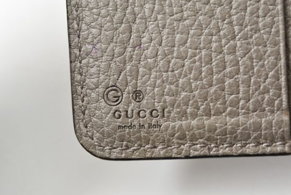 210328 16 g 6 GUCCI Fold Wallet Swing Leather Blue